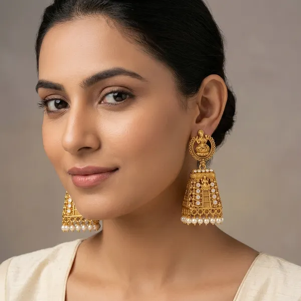 Colourfull_Fancy_Earrings_Studs_Kashmiri_Earring_Gold