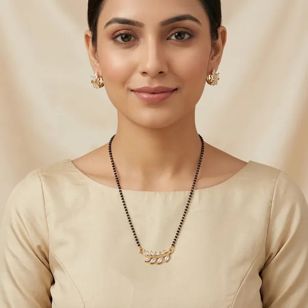 Gold_Plated_Studded_Mangalsutra_Set_With_Heart_Earrings_For_Women_Girls