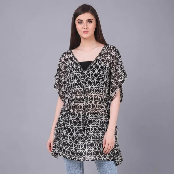 Black_White_Geometric_Print_Kaftan_Style_Top_for_Women