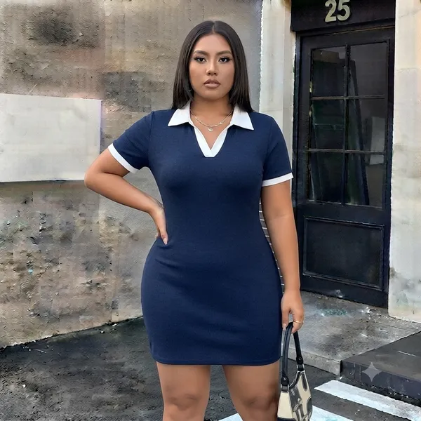 Navy_Blue_Ribbed_dress_for_women