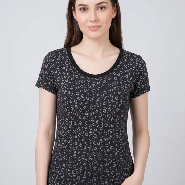 Black_Leopard_Print_Round_Neck_Short_Sleeve_T-Shirt_for_Women