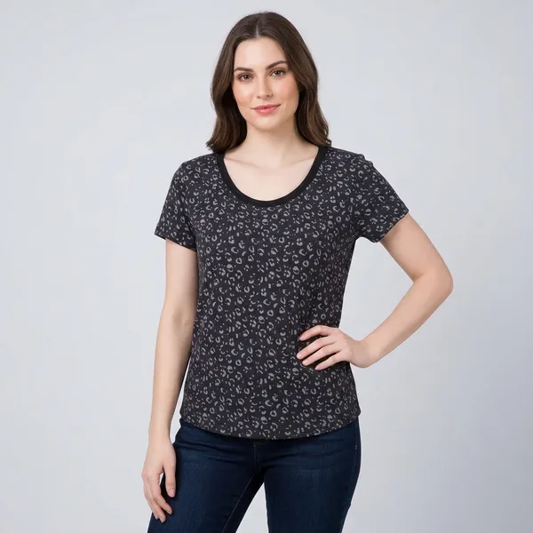 Black_Leopard_Print_Round_Neck_Short_Sleeve_T-Shirt_for_Women