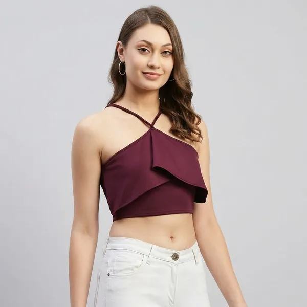 Maroon_Halter_Neck_Crop_Top_For_Women