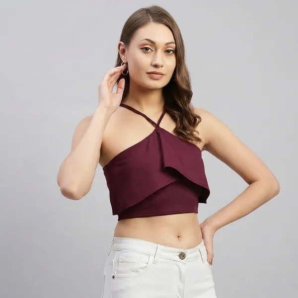 Maroon_Halter_Neck_Crop_Top_For_Women