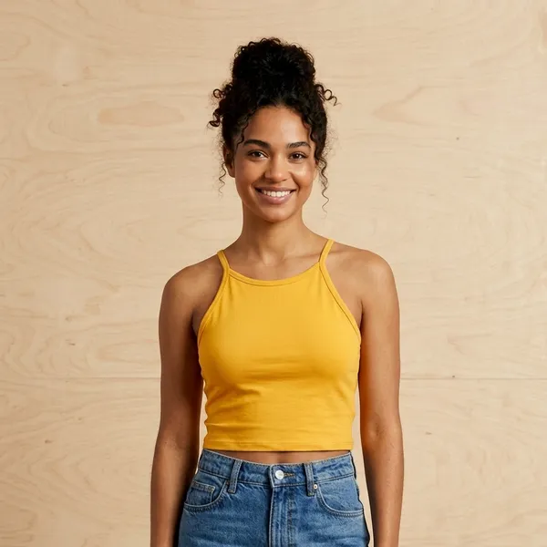 Mustard_Lycra_Crop_Top