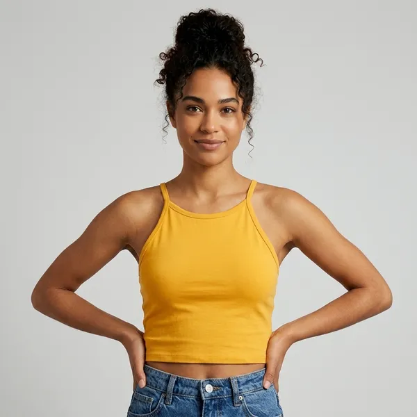 Mustard_Lycra_Crop_Top