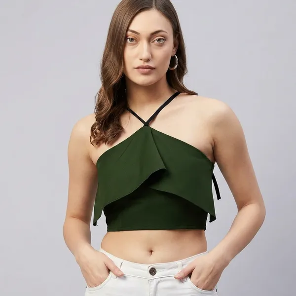 Olive_Halter_Neck_Crop_Top_For_Women
