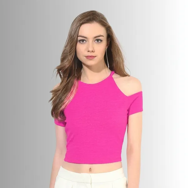 Neon_Pink_Cotton_Crop_Top_For_Women
