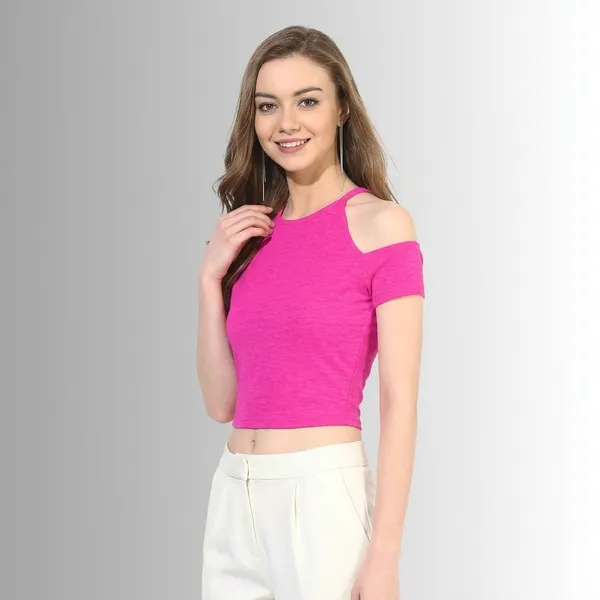 Neon_Pink_Cotton_Crop_Top_For_Women