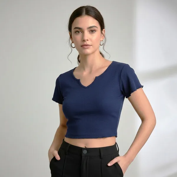 Navy_Blue_Keyhole_Neck_Crop_Top_For_Women