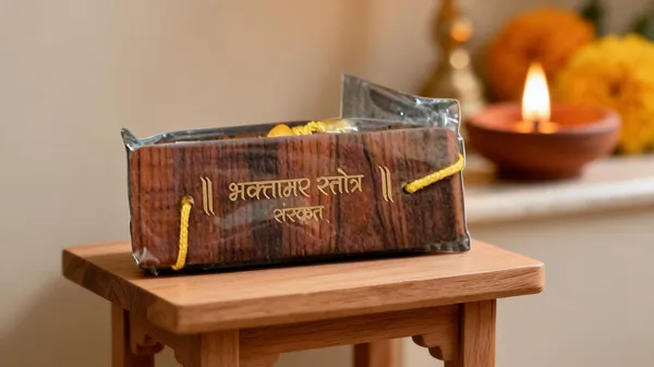 Brown_Bhaktamar_Stotra_Jain_Devotional_Wooden_Book_(Set_Of_15_Pieces)