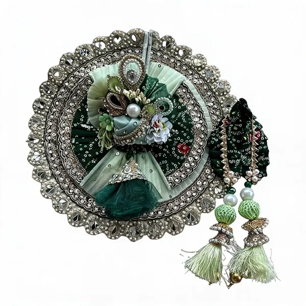 Grey_Kanha_Ji_Designer_Green_Poshak_With_Mukut_(6_Inch)_Traditional_Laddu_Gopal_Dress_Set