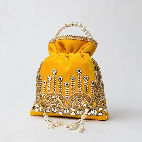 Yellow_Radiant_Glamour_Mirror_And_Pearl_Hand_Embellished_Festive_Potli