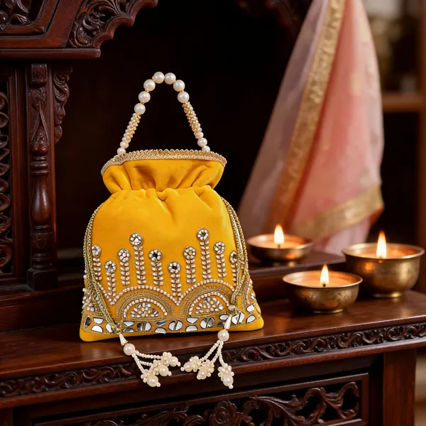 Yellow_Radiant_Glamour_Mirror_And_Pearl_Hand_Embellished_Festive_Potli