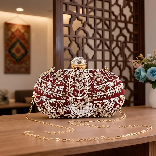 Red_Royal_Heritage_Oval_Dabka_Hand_Embroidered_Designer_Clutch