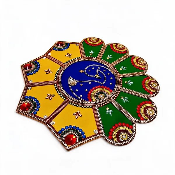 Traditional_Diya_And_Peacock_Rangoli_12_Inch