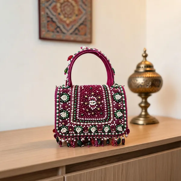 Pink_Vibrant_Aura_Multi_Color_Embroidered_Mini_Festive_Clutch