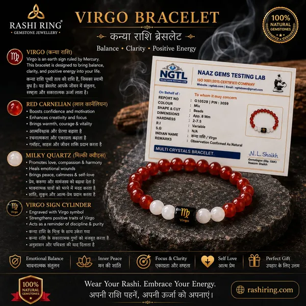 Best_Quality_Original_Carnelian_&_Milky_Quartz_Zodiac_Band_for_Virgo_(कन्या_राशि)