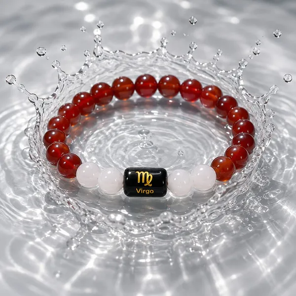 Best_Quality_Original_Carnelian_&_Milky_Quartz_Zodiac_Band_for_Virgo_(कन्या_राशि)