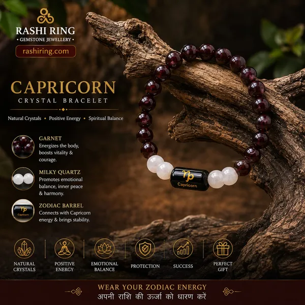Best_Quality_Original_Garnet_&_Milky_Quartz_Zodiac_Band_for_Capricorn_(मकर_राशि)