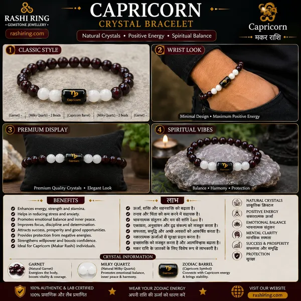 Best_Quality_Original_Garnet_&_Milky_Quartz_Zodiac_Band_for_Capricorn_(मकर_राशि)