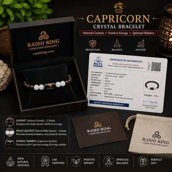Best_Quality_Original_Garnet_&_Milky_Quartz_Zodiac_Band_for_Capricorn_(मकर_राशि)