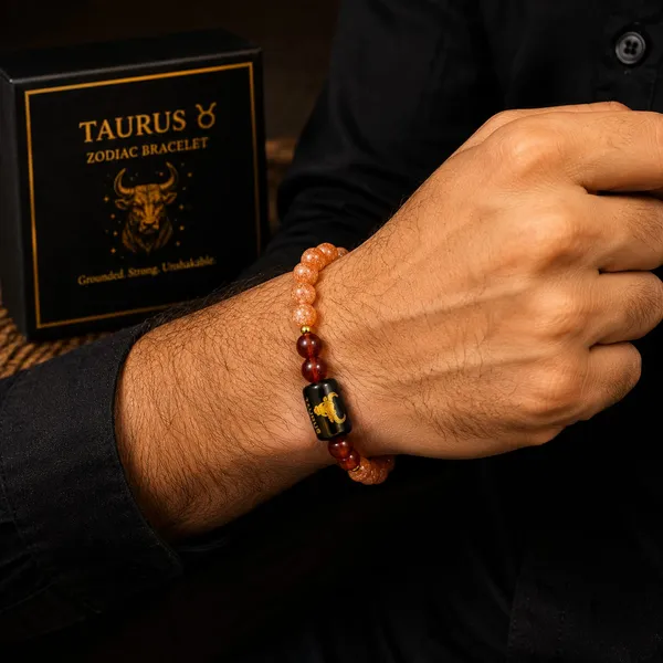 Best_Quality_Original_Sunstone_&_Carnelian_Zodiac_Band_for_Taurus_(वृषभ_राशि)