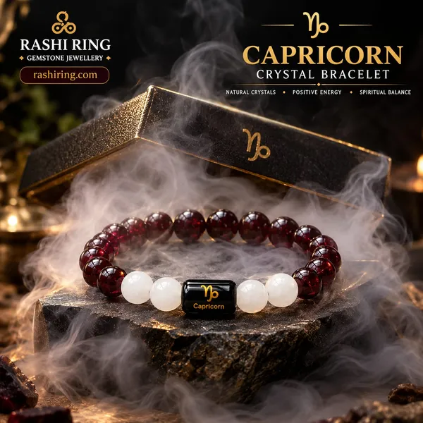 Natural_Garnet_&_Milky_Quartz_Zodiac_Band_|_Capricorn_(मकर)_Collection