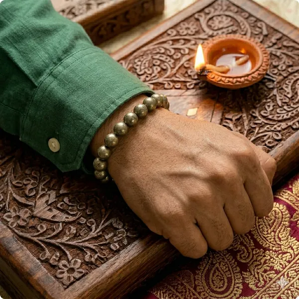 Money_Magnet_Pyrite_Beaded_Bracelet_For_Unisex