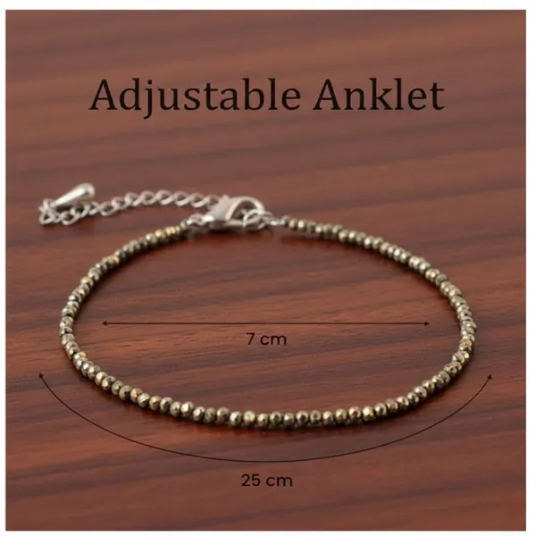 Gold_Pyrite_Beaded_Adjustable_Anklet_For_Unisex