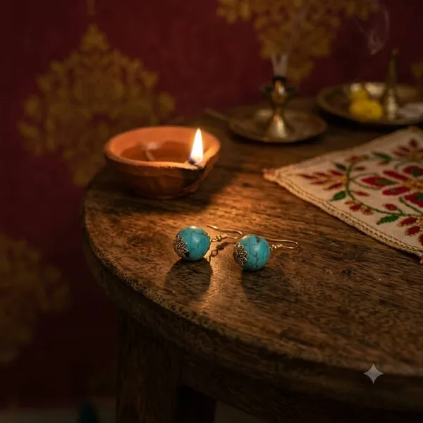 Turquoise_Blue_Firoza_Gemstone_Drop_Earrings_For_Unisex