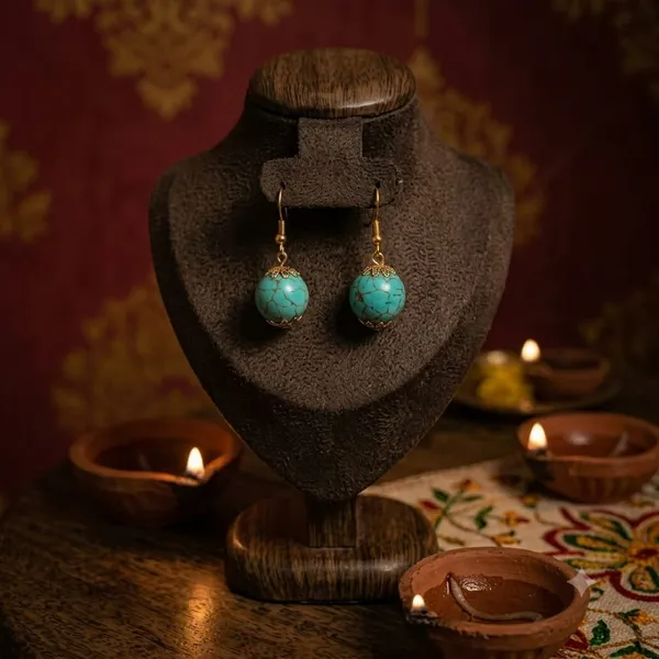 Turquoise_Blue_Firoza_Gemstone_Drop_Earrings_For_Unisex