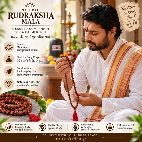 Natural_Brown_Wood_Rudraksha_Mala_With_Red_Tassel