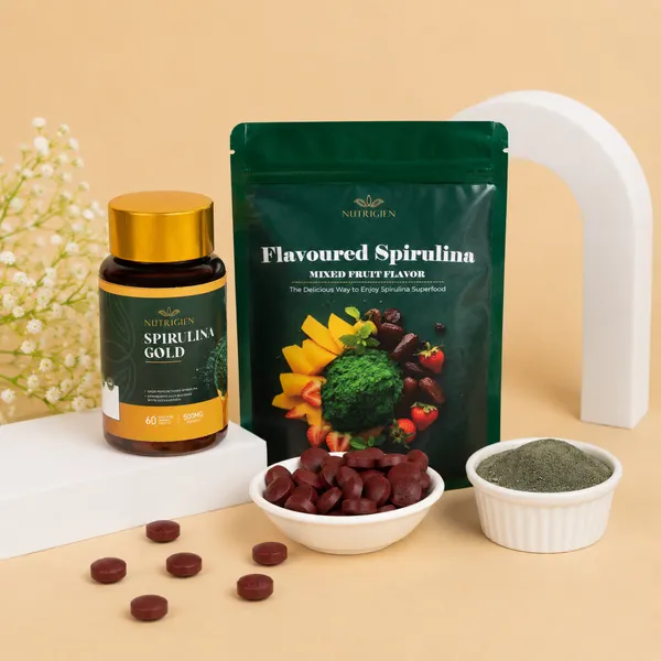 Nutrigien_Spirulina_Gold_Astaxanthin_Antioxidant_Tablets_And_Nutrigien_Mixed_Fruit_Flavoured_Spirulina_Supplement_Powder