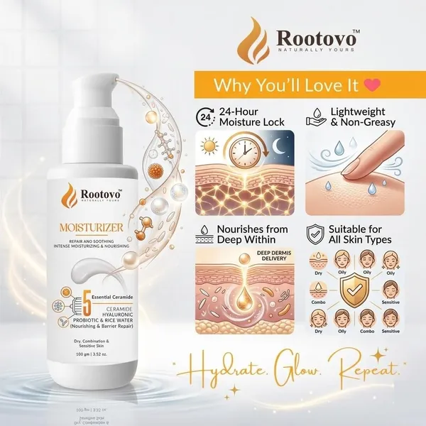 Rootovo_Ceramide_Moisturizer_Cream_100_g_With_5_Essential_Ceramides,_Hyaluronic_Acid,_Probiotic_And_Rice_Water_Intense_Hydration_And_Skin_Barrier_Repair_Face_Moisturizer_for_Dry,_Sensitive_And_Combination_Skin_For_Men_And_Women