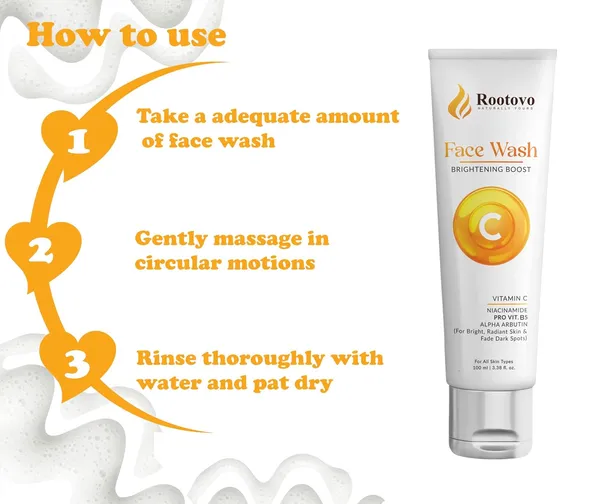 Rootovo_Vitamin_C_Face_Wash_with_Niacinamide,_Alpha_Arbutin_And_Pro-Vitamin_B5_Brightening,_Deep_Cleansing_And_Hydrating_Face_Cleanser_for_Glowing_Skin,_Even-Toned_And_Fresh_Skin_All_Skin_Types_Face_Wash_For_Women_And_Men_Combo_100_ml_+_50_ml