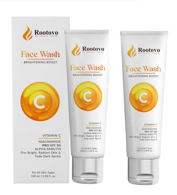 Rootovo_Vitamin_C_Face_Wash_with_Niacinamide,_Alpha_Arbutin_And_Pro-Vitamin_B5_Brightening,_Deep_Cleansing_And_Hydrating_Face_Cleanser_for_Glowing_Skin,_Even-Toned_And_Fresh_Skin_All_Skin_Types_Face_Wash_For_Women_And_Men_Combo_100_ml+100_ml