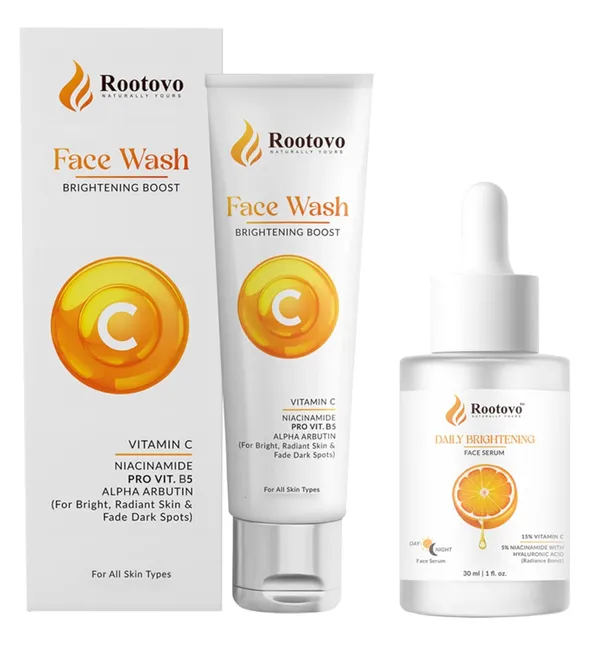 Rootovo_Vitamin_C_Face_Wash_And_Face_Serum_Combo_With_Niacinamide,_Hyaluronic_Acid_And_Pro-Vitamin_B5_Deep_Cleansing,_Brightening_And_Hydrating_Skincare_Duo_for_Glowing_Skin_Men_And_Women_100_ml_+_30_ml