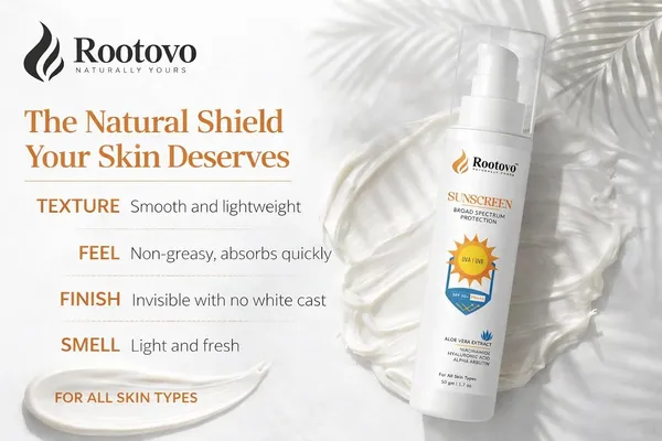 Rootovo_Sunscreen_SPF_50+_PA+++_with_Aloe_Vera_Extract,_Niacinamide,_Hyaluronic_Acid_And_Alpha_Arbutin_Broad_Spectrum_UVA/UVB_Protection_Lightweight,_Non-Greasy_Daily_Sunscreen_for_Men_And_Women_50_g