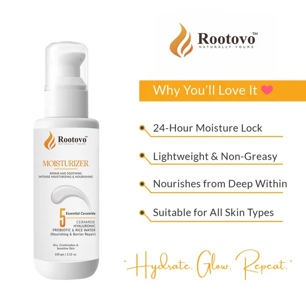 Rootovo_Moisturizer_And_Sunscreen_Combo_5_Ceramide_Hydrating_Moisturizer_100_gm_+_SPF_50+_PA+++_Broad_Spectrum_Sunscreen_50gm_For_Nourished,_Protected_And_Glowing_SkinSuitable_for_All_Skin_Types
