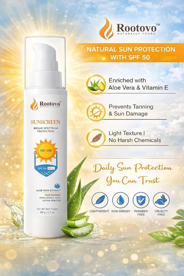 Rootovo_Rootovo_Sunscreen_SPF_50+_PA+++_Broad_Spectrum_Protection_UVA_And_UVB_Protection_with_Aloe_Vera_Extract,_Niacinamide,_Hyaluronic_Acid_And_Alpha_Arbutin_Sunscreen_for_Men_And_Women_50_gm