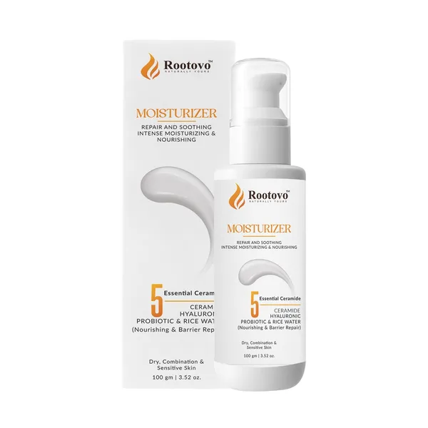 Rootovo_Ceramide_Moisturizer_Cream_100_g_With_5_Essential_Ceramides,_Hyaluronic_Acid,_Probiotic_And_Rice_Water_Intense_Hydration_And_Skin_Barrier_Repair_Face_Moisturizer_for_Dry,_Sensitive
