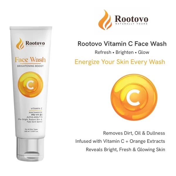 Rootovo_Vitamin_C_Face_Wash_for_Bright_And_Radiant_Skin_Niacinamide,_Pro_Vitamin_B5_And_Alpha_Arbutin_Face_Cleanser_Deep_Cleansing_Face_Wash_for_Dark_Spots,_Glow_And_Hydration_Suitable_for_All_Skin_Types