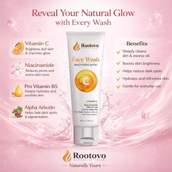 Rootovo_Vitamin_C_Face_Wash_for_Bright_And_Radiant_Skin_Niacinamide,_Pro_Vitamin_B5_And_Alpha_Arbutin_Face_Cleanser_Deep_Cleansing_Face_Wash_for_Dark_Spots,_Glow_And_Hydration_Suitable_for_All_Skin_Types