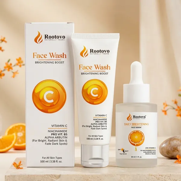 Rootovo_Vitamin_C_Face_Wash_And_Face_Serum_Combo_With_Niacinamide,_Hyaluronic_Acid_And_Pro-Vitamin_B5_Deep_Cleansing,_Brightening_And_Hydrating_Skincare_Duo_for_Glowing_Skin_Men_And_Women_100_ml_+_30_ml