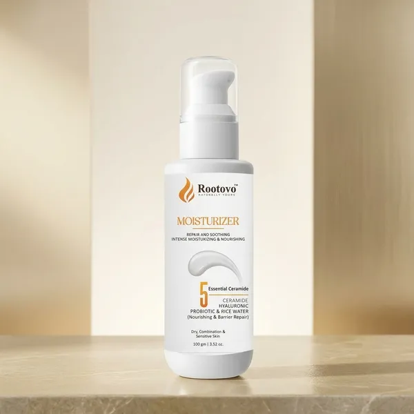 Rootovo_Ceramide_Moisturizer_Cream_100_g_With_5_Essential_Ceramides,_Hyaluronic_Acid,_Probiotic_And_Rice_Water_Intense_Hydration_And_Skin_Barrier_Repair_Face_Moisturizer_for_Dry,_Sensitive
