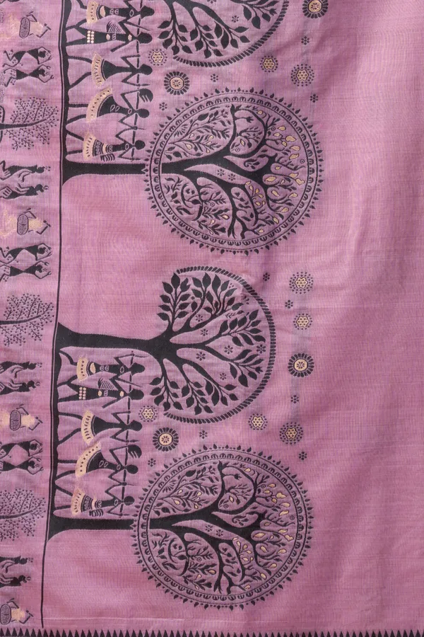 Multi_Modal_Warli_Work_Pompom_Saree_For_Women