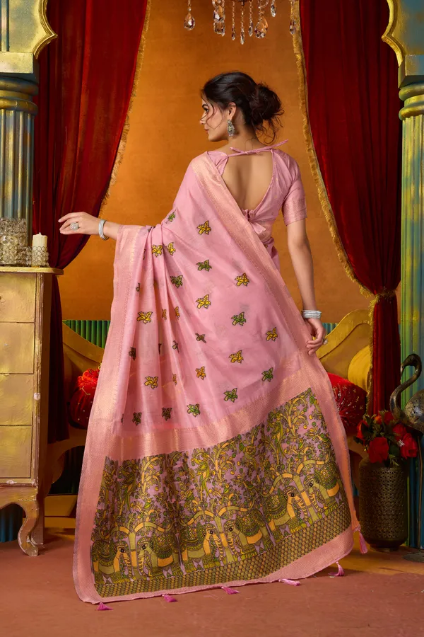 Pink_Modal_Katha_Mina_Work_Zhallar_Saree_For_Women