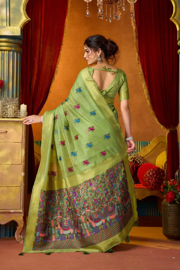 Green_Modal_Katha_Mina_Zhallar_Saree_For_Women