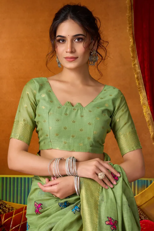Green_Modal_Katha_Mina_Zhallar_Saree_For_Women